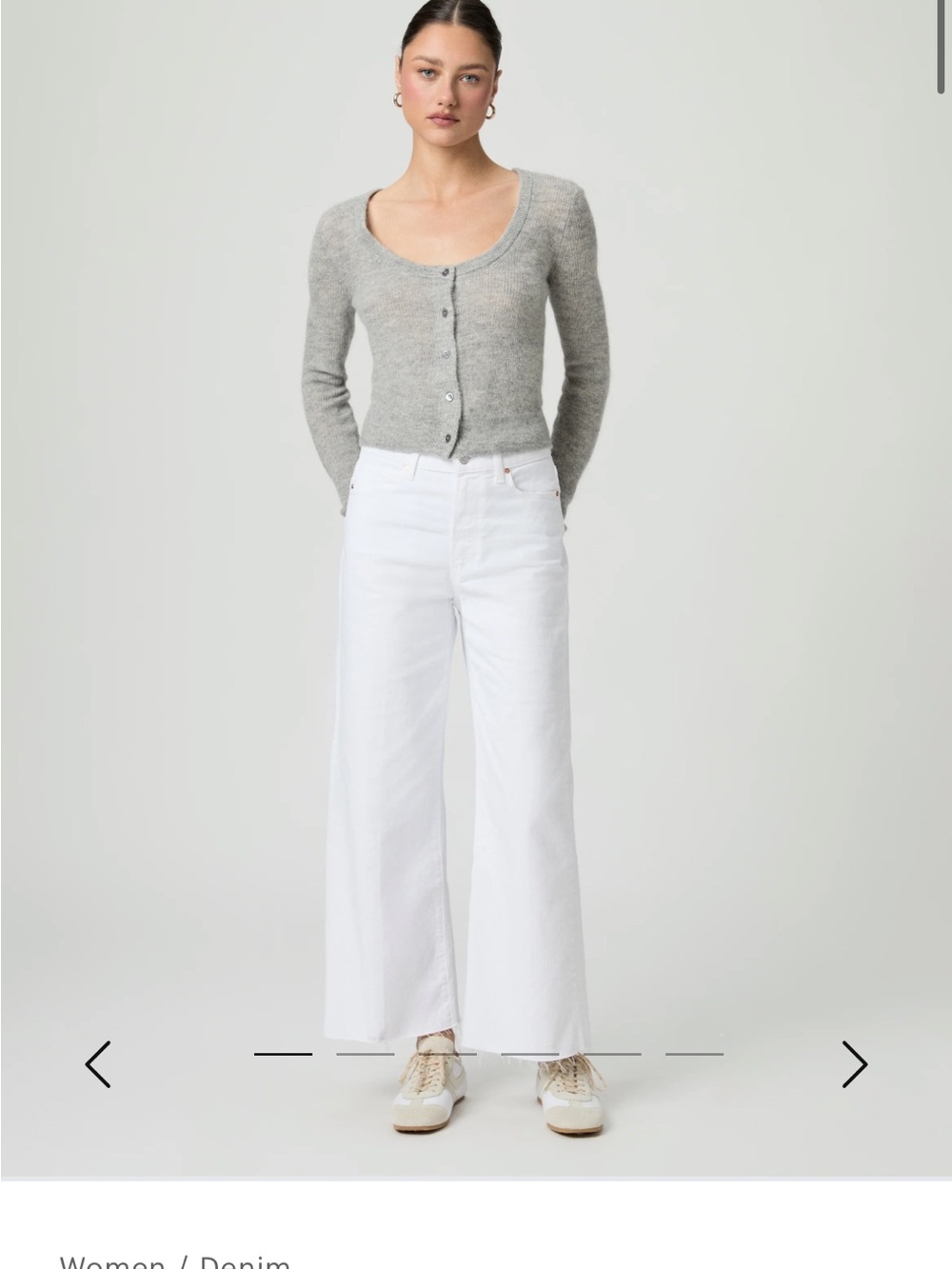 PAIGE White Wide-Leg Ankle Jeans